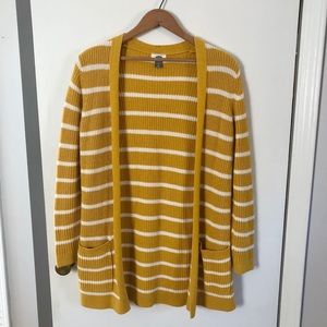 Yellow striped cardigan